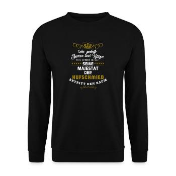 MAJESTÄT Hufschmied - Unisex Pullover - Schwarz - Vorne - Alina (178cm) & Michal (187cm)