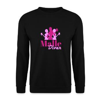 Malle Diven - Unisex Pullover - Schwarz - Vorne - Alina (178cm) & Michal (187cm)