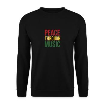 Friedens- und Musikgeschenk für coole Chefs - Unisex Pullover - Schwarz - Vorne - Alina (178cm) & Michal (187cm)