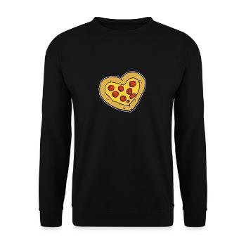 Pizza Herz Salami Liebe Fast Food Pizza Lieferung - Unisex Pullover - Schwarz - Vorne - Alina (178cm) & Michal (187cm)