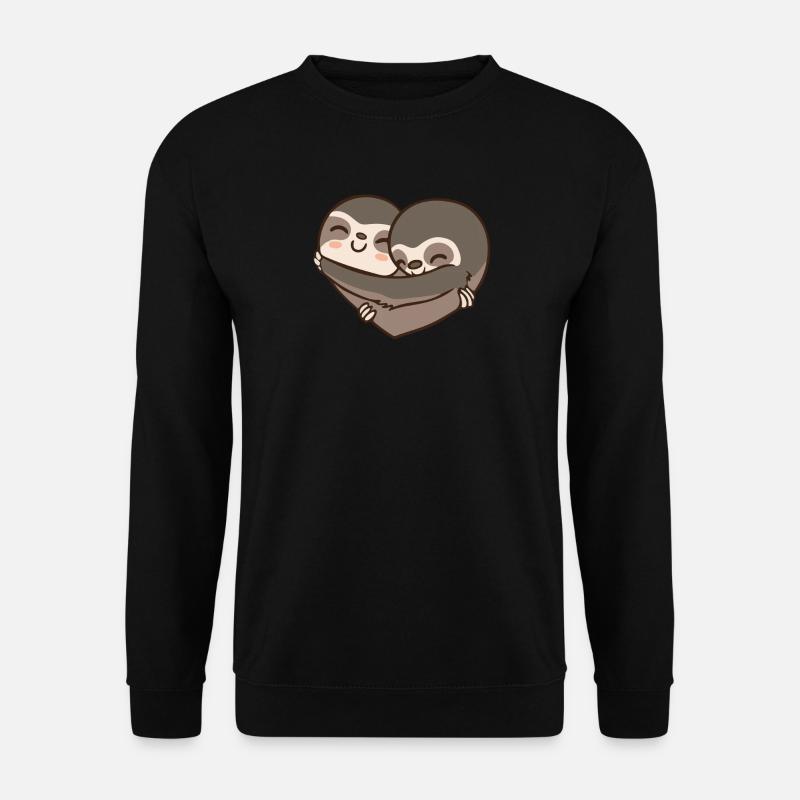 Sloth - Faultier - Paar - Geschenk - Partner - Unisex Pullover - Schwarz