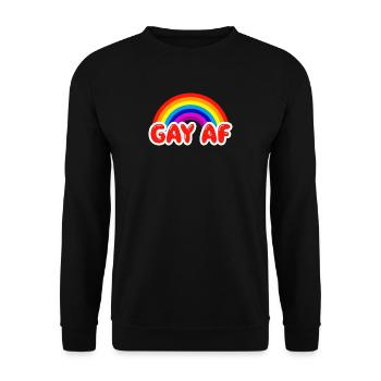 Homosexuelle AF lustige homosexuelle Flaggen-Regenbogen färbt LGBTQ - Unisex Pullover - Schwarz - Vorne - Alina (178cm) & Michal (187cm)