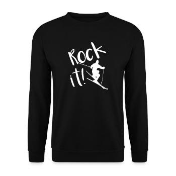 Skiing, skiers, skiing holidays, winter holidays - Unisex Sweatshirt - black - Front - Alina (178cm) & Michal (187cm)