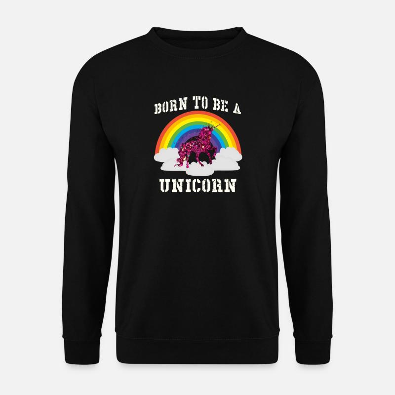 Regenbogen Einhorn - Unisex Pullover - Schwarz
