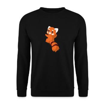 Red Panda - Cat Bear - Cute - Gift - Unisex Sweatshirt - black - Front - Alina (178cm) & Michal (187cm)
