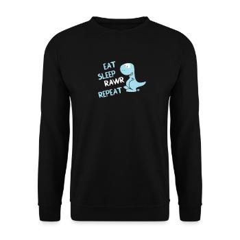 Eat Sleep Rawr Repeat T-Rex Dinosaur Funny - Unisex Sweatshirt - black - Front - Alina (178cm) & Michal (187cm)