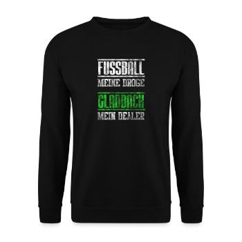 Fussball Meine Droge - Gladbach Dealer Geschenk - Unisex Pullover - Schwarz - Vorne - Alina (178cm) & Michal (187cm)