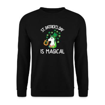 St. Patrick's Day is magical - Unisex Sweatshirt - black - Front - Alina (178cm) & Michal (187cm)