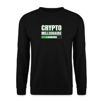 Crypto Millionaire Chargement numérique Blockchain HODL - Sweat-shirt Unisexe - noir - Devant - Alina (178cm) & Michal (187cm)