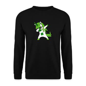 Saint-Patrick lepricorn - tamponnant Unicorn - Sweat-shirt Unisexe - noir - Devant - Alina (178cm) & Michal (187cm)
