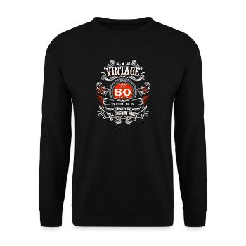 Cadeau d'anniversaire vintage de 50 ans 1970 Limited - Sweat-shirt Unisexe - noir - Devant - Alina (178cm) & Michal (187cm)