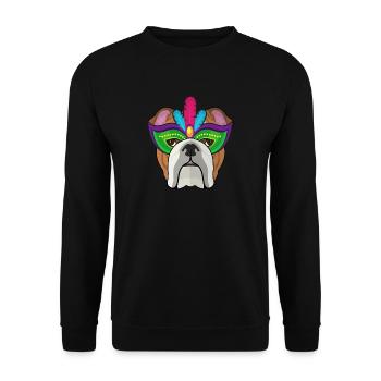 I love English Bulldog cadeau Carnaval Fa - Sweat-shirt Unisexe - noir - Devant - Alina (178cm) & Michal (187cm)