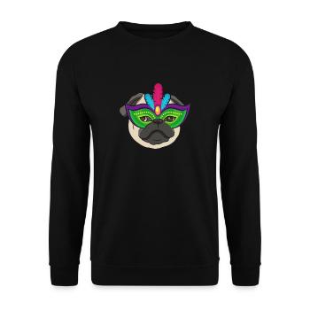 I love pug gift carnival carnival Mardi Gr - Unisex Sweatshirt - black - Front - Alina (178cm) & Michal (187cm)