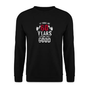 60 years 60th birthday - Unisex Sweatshirt - black - Front - Alina (178cm) & Michal (187cm)