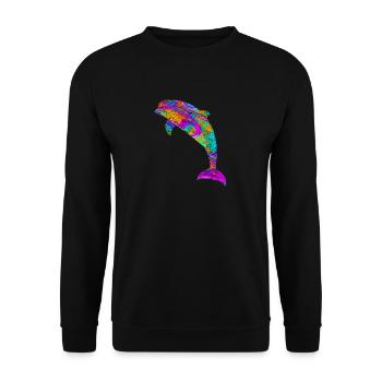 Dolphin gift aquatic mammal fish - Unisex Sweatshirt - black - Front - Alina (178cm) & Michal (187cm)