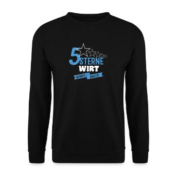 Wirt 5 Sterne lustige Geschenkidee Männer Shirt - Unisex Pullover - Schwarz - Vorne - Alina (178cm) & Michal (187cm)