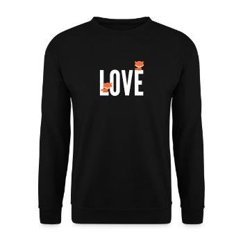 Fuchs Love Fox - Unisex Sweatshirt - black - Front - Alina (178cm) & Michal (187cm)