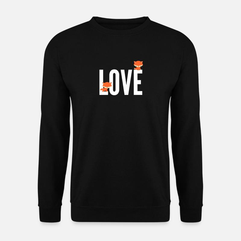 Renard Love Fox - Sweat-shirt Unisexe - noir