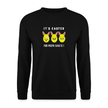 Emoji Bunny Eggs It's Easter For Peeps Sake - Unisex Sweatshirt - black - Front - Alina (178cm) & Michal (187cm)