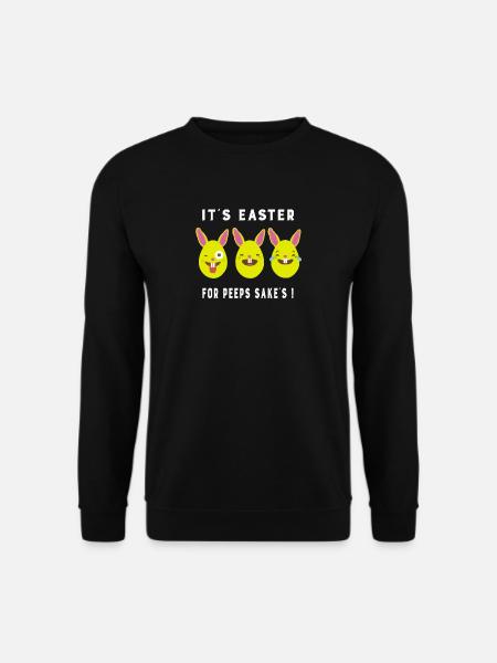Emoji-Häschen-Eier Es ist Ostern für Blick-Grund - Unisex Pullover - Schwarz