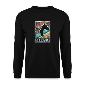 Parkour Geschenk Le Parcour Freerunning - Unisex Pullover - Schwarz - Vorne - Alina (178cm) & Michal (187cm)