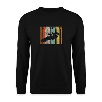 Retro Bob Fahrer Bobsleigh - Unisex Pullover - Schwarz - Vorne - Alina (178cm) & Michal (187cm)