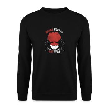 Make Coffee Not War Gift Coffee War Mug - Unisex Sweatshirt - black - Front - Alina (178cm) & Michal (187cm)