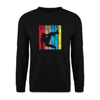 Parkour Geschenk Le Parcour Freerunning - Unisex Pullover - Schwarz - Vorne - Alina (178cm) & Michal (187cm)