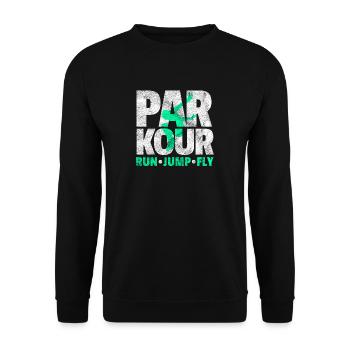 Parkour Geschenk Le Parcour Freerunning - Unisex Pullover - Schwarz - Vorne - Alina (178cm) & Michal (187cm)