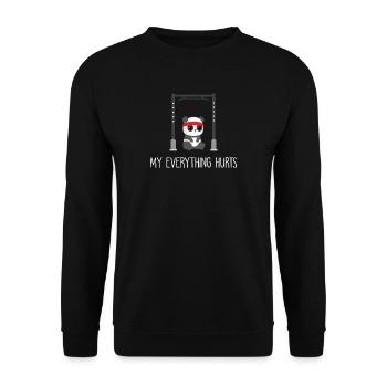 Gym - Fitness - Sport - Lustig - Panda - Unisex Pullover - Schwarz - Vorne - Alina (178cm) & Michal (187cm)