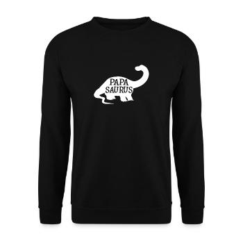 Papasaurus - Sweat-shirt Unisexe - noir - Devant - Alina (178cm) & Michal (187cm)