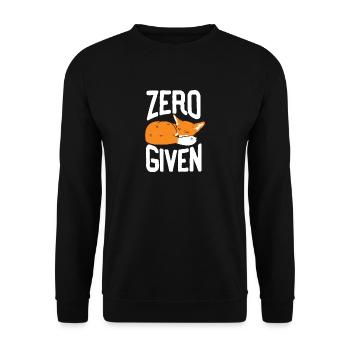 Zero Fox Given Funny T-Shirt Gift Fox - Unisex Sweatshirt - black - Front - Alina (178cm) & Michal (187cm)