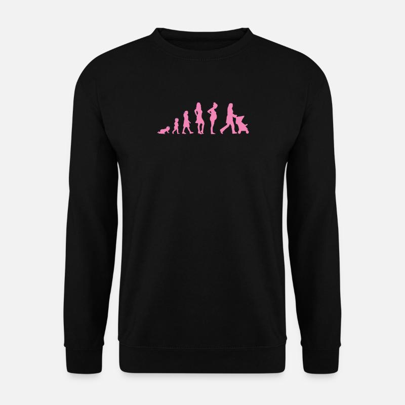 Evolution - Frau - Lustig - Geschenk - Kind - Unisex Pullover - Schwarz