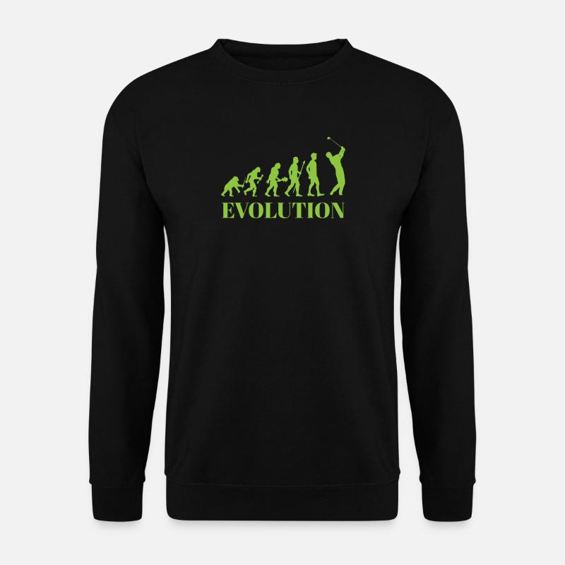Evolution - Golf - Lustig - Fun - Geschenk - Unisex Pullover - Schwarz