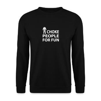 BJJ - I CHOKE PEOPLE FOR FUN T-SHIRT - Unisex Sweatshirt - black - Front - Alina (178cm) & Michal (187cm)
