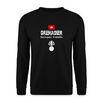 Grenadier Switzerland military army isone gift - Unisex Sweatshirt - black - Front - Alina (178cm) & Michal (187cm)