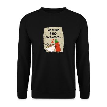 Soupe pho vietnamienne Nouilles instantanées Noods Love - Sweat-shirt Unisexe - noir - Devant - Alina (178cm) & Michal (187cm)