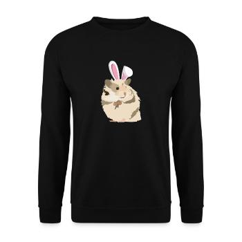 Hamster With Easter Bunny Ears Funny Pascha - Unisex Sweatshirt - black - Front - Alina (178cm) & Michal (187cm)