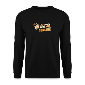 Der will nur Schrauben - Unisex Pullover - Schwarz - Vorne - Alina (178cm) & Michal (187cm)