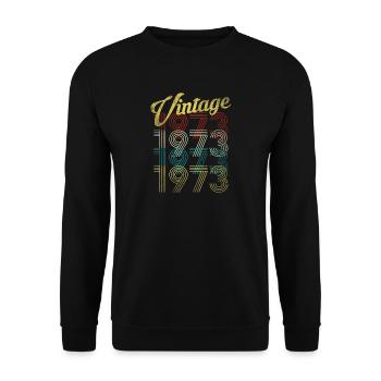 45ème anniversaire t-shirt Année 1973 Cadeau - Sweat-shirt Unisexe - noir - Devant - Alina (178cm) & Michal (187cm)