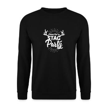 JGA Bachelor Party Deer - Bachelor Party - Unisex Sweatshirt - black - Front - Alina (178cm) & Michal (187cm)