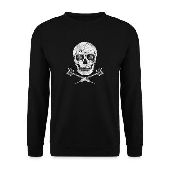 Fléchettes chemise crâne joueur cadeau - Sweat-shirt Unisexe - noir - Devant - Alina (178cm) & Michal (187cm)