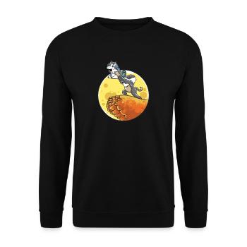 Unicorn funny funny birthday gift sweet - Unisex Sweatshirt - black - Front - Alina (178cm) & Michal (187cm)