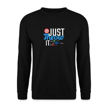 Darts Gift Men Women Design - Unisex Sweatshirt - black - Front - Alina (178cm) & Michal (187cm)