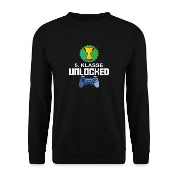 Niveau débloqué 5ème année Gamer Gaming cadeau - Sweat-shirt Unisexe - noir - Devant - Alina (178cm) & Michal (187cm)