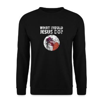 Gift Jesus Christ Christian Religious Religion - Unisex Sweatshirt - black - Front - Alina (178cm) & Michal (187cm)