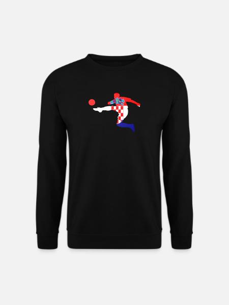 Fußball Bundesliga Sport Kroatien Flagge Spieler - Unisex Pullover - Schwarz