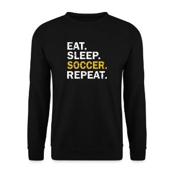 Eat Sleep Soccer Repeat - Unisex Sweatshirt - black - Front - Alina (178cm) & Michal (187cm)