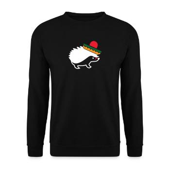 Sombrero Mustache Hedgehog Funny Cinco De Mayo - Unisex Sweatshirt - black - Front - Alina (178cm) & Michal (187cm)