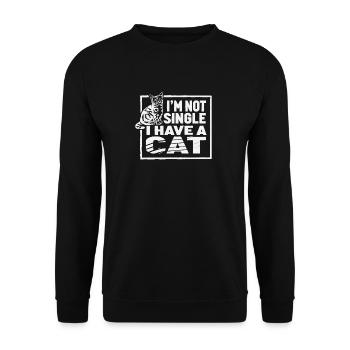im not single i have a cat cat shirt cat - Unisex Sweatshirt - black - Front - Alina (178cm) & Michal (187cm)